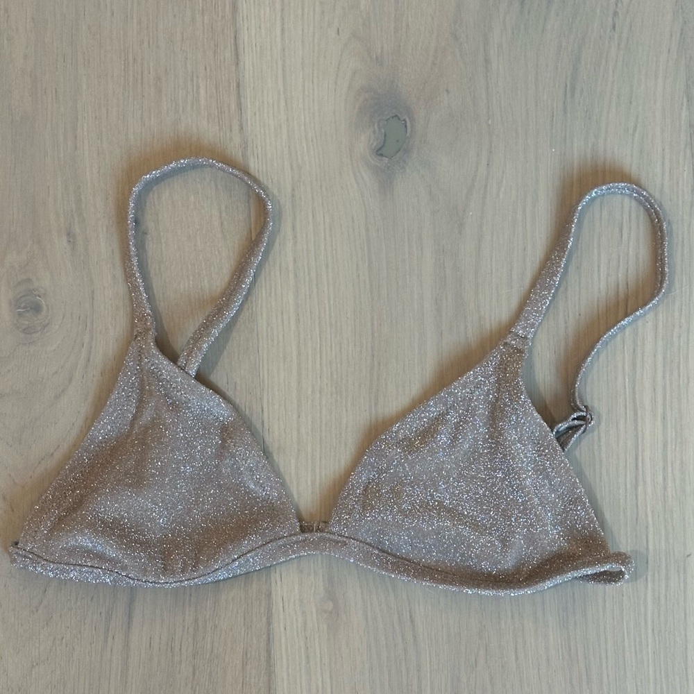 NWOT SKIMS swim glitter Tonga triangle bikini top medium
